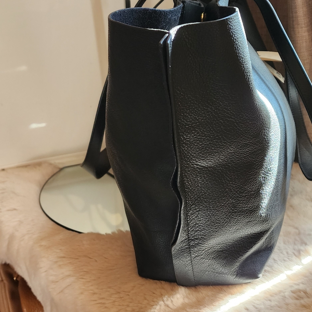 All Saints Black Leather Tote Bag - Picture 8 of 12